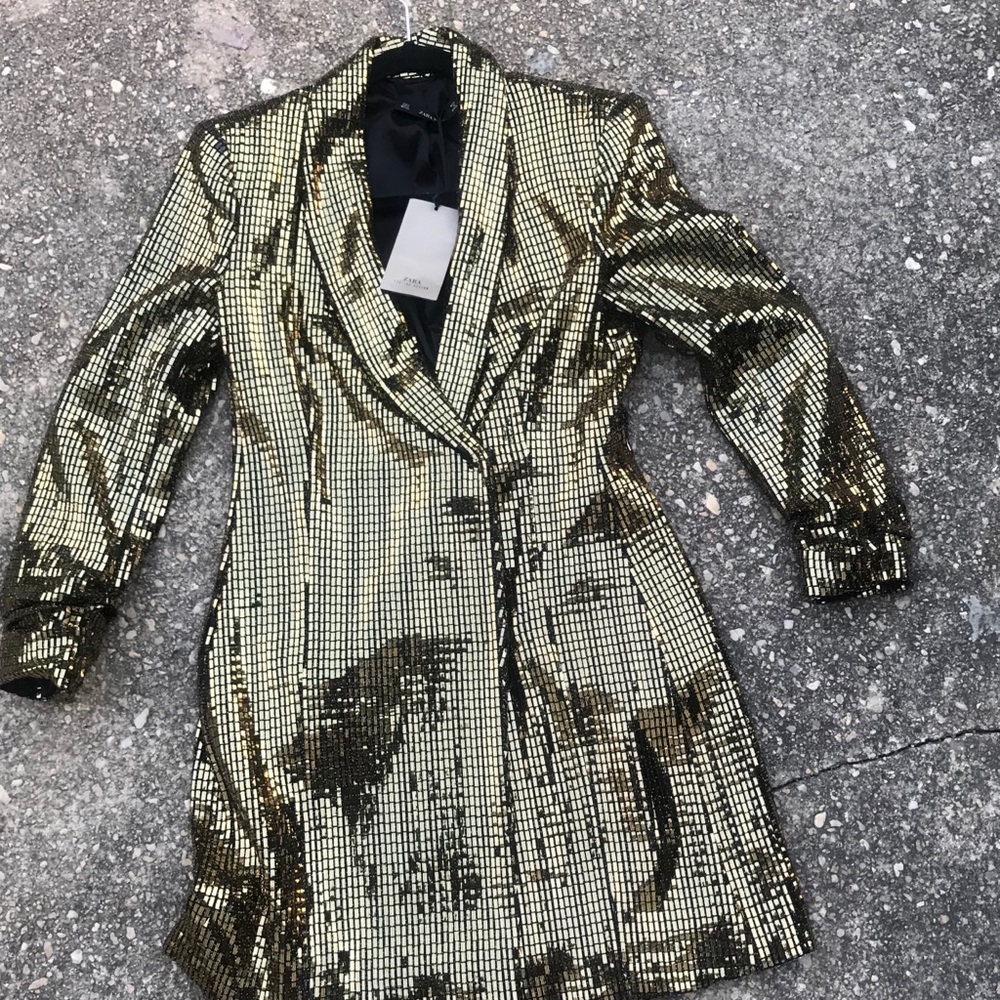 Zara Sequin Blazer Dress Gem